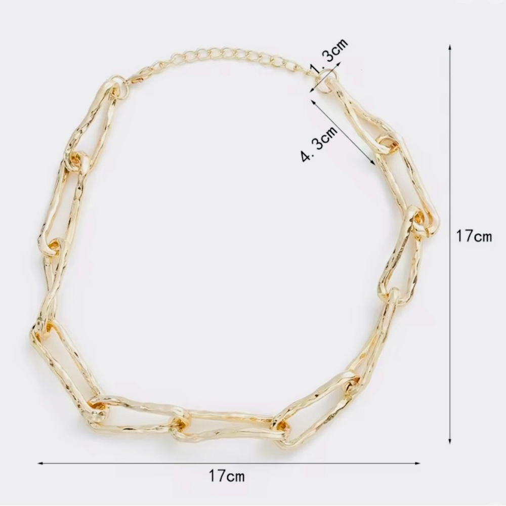 Brut Twisted Molten Gold Link Necklace Hammered Alexis Bittar STYLE M29 - Picture 3 of 3